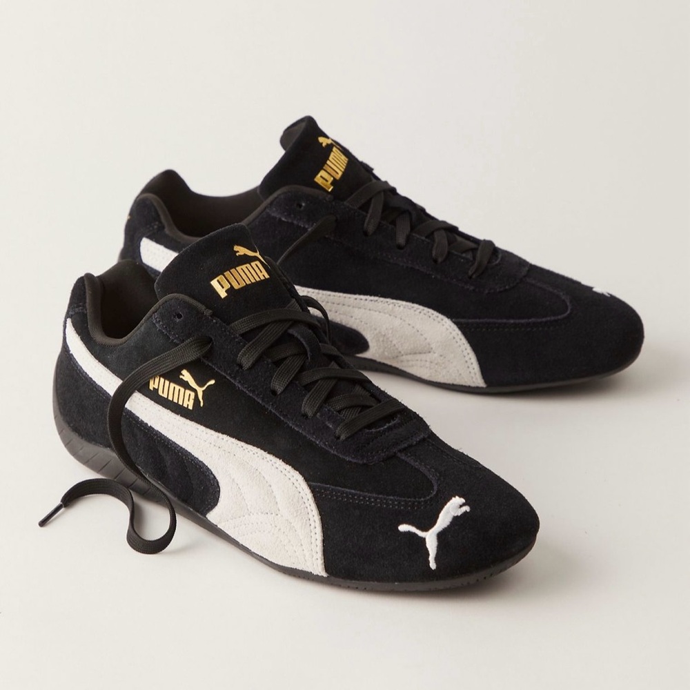 Puma Black and White Suede Sneakers